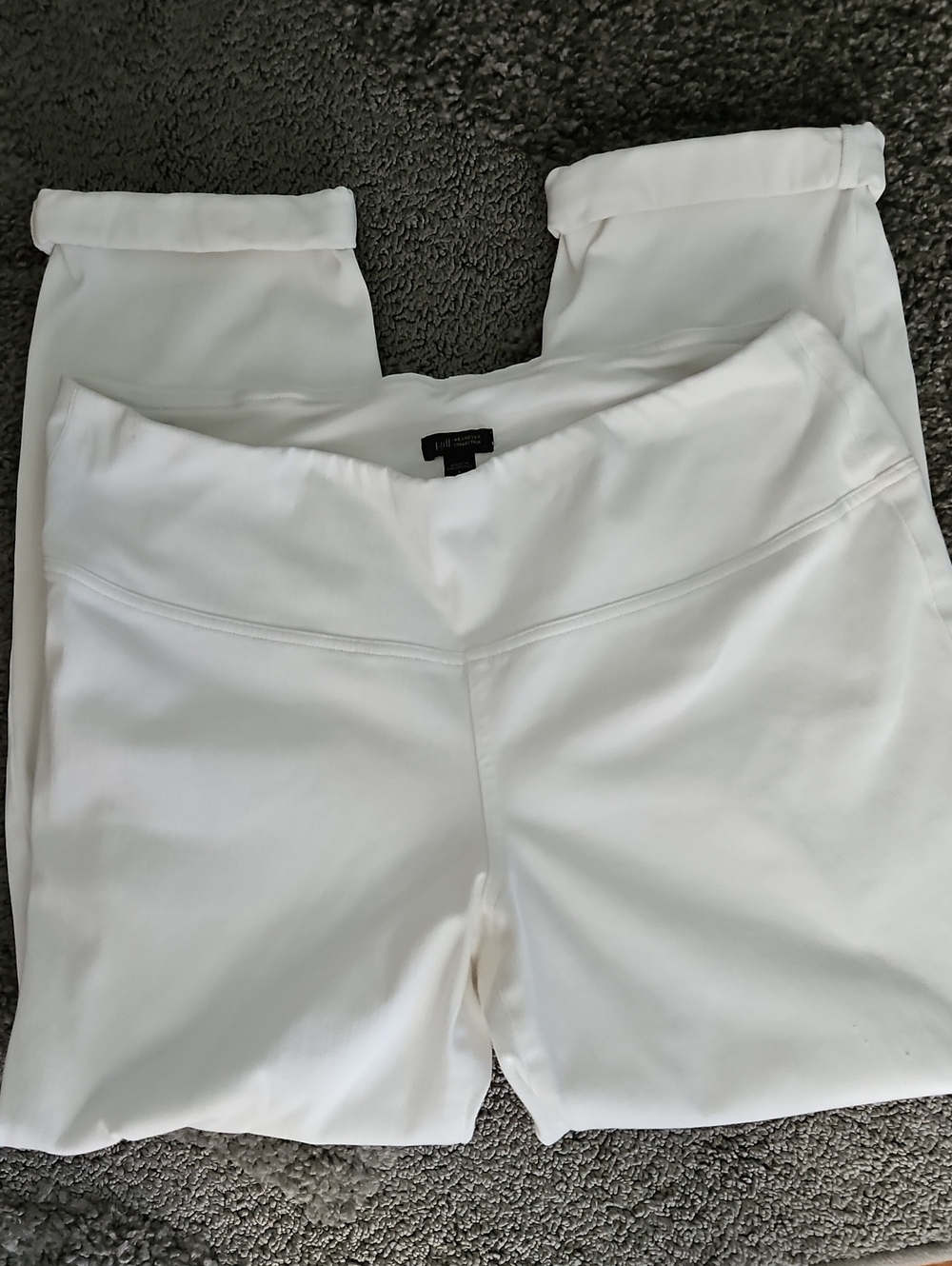 J. JILL WEARABLE COLLECTION WHITE PULL ON CUFFED JEANS SZ L